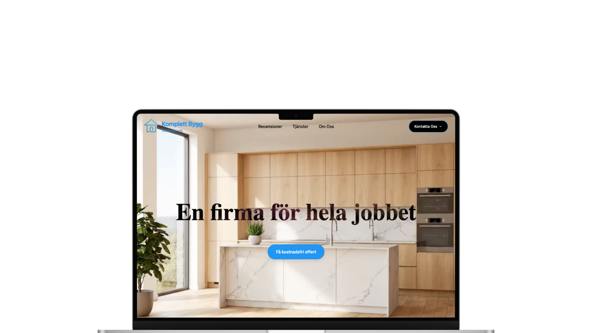 Komplett Bygg website mockup
