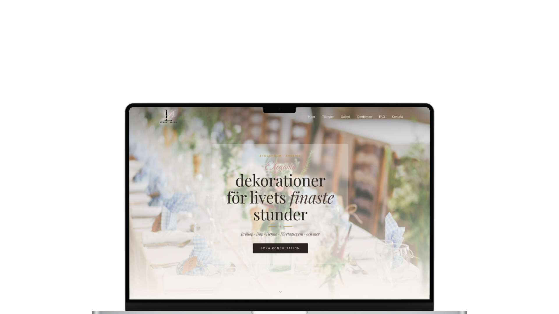 LD Luxury website mockup